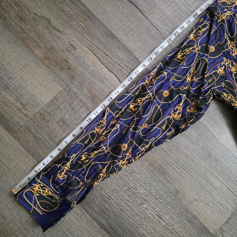 Axxess Men's Blue and Gold nautical print - Picture 8 of 8
